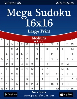 Bertrand.pt - Mega Sudoku 16x16 Large Print - Medium - Volume 58 - 276 Logic Puzzles