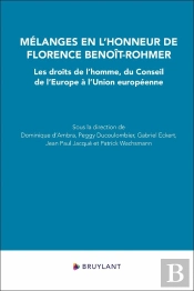Mélanges En L'Honneur De Florence Benoît-Rohmer : Les Droits De L'Homme, Du Conseil De L'Europe À L'Union Européenne