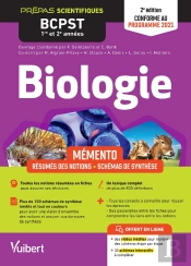 Mémento De Biologie Bcpst 1re Et 2e Années : Notions-Clés ; Schémas De Synthèse, Lexique, Conforme À La Réforme De 2021