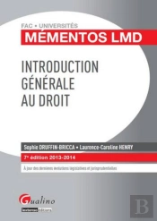 Mementos - Introduction Generale Au Droit, 7eme Edition