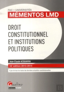Bertrand.pt - Mementos Lmd Droit Constitutionel Et Institutions Politiques, 16eme Edition