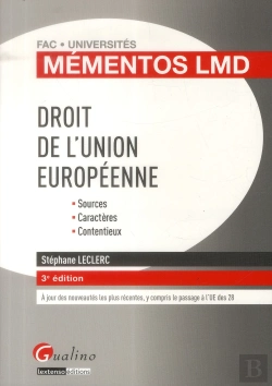Bertrand.pt - Mementos Lmd Droit De L'Union Europeenne, 3eme Edition