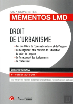 Bertrand.pt - Mementos Lmd - Droit De L'Urbanisme 2016-2017, 11eme Ed.
