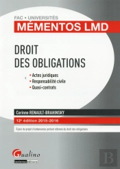 Mementos Lmd - Droit Des Obligations 2015-2016, 12eme Ed.