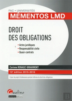 Bertrand.pt - Mementos Lmd - Droit Des Obligations 2015-2016, 12eme Ed.