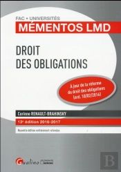 Mementos Lmd - Droit Des Obligations 2016-2017, 13eme Ed.
