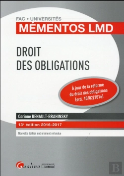 Bertrand.pt - Mementos Lmd - Droit Des Obligations 2016-2017, 13eme Ed.