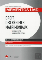 Mementos Lmd - Droit Des Regimes Matrimoniaux 2016-2017, 8eme Ed.