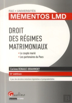 Bertrand.pt - Mementos Lmd Droit Des Regimes Matrimoniaux, 5eme Edition