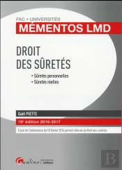 Mementos Lmd - Droit Des Suretes 2016-2017, 10eme Ed.
