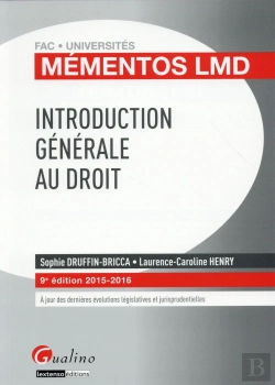 Bertrand.pt - Mementos Lmd - Introduction Generale Au Droit 2015-2016, 9eme Ed.