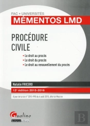 Mementos Lmd - Procedure Civile 2015-2016, 12eme Ed.