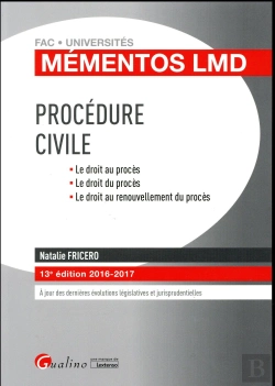 Bertrand.pt - Mementos Lmd - Procedure Civile 2016-2017, 13eme Ed.