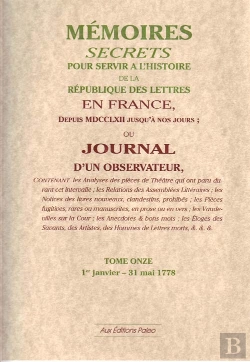 Bertrand.pt - Mémoires Secrets Ou Journal D'Un Observateur T.11 1778