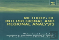 Methods Of Interregional And Regional Analysis