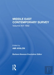 Middle East Contemporary Survey, Volume Xvi, 1992