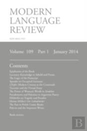 Modern Language Review (109:1) January 2014