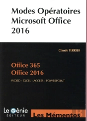 Modes Operatoires Microsoft Office 2016 Et Office 365