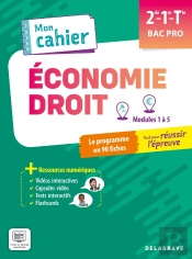 Mon Cahier D'Économie-Droit 2de, 1re, Tle Bac Pro (2025) - Pochette Élève
