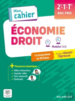 Bertrand.pt - Mon Cahier D'Économie-Droit 2de, 1re, Tle Bac Pro (2025) - Pochette Élève