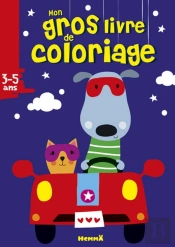 Mon Gros Livre De Coloriage (Chien-Chat Dans Voiture)
