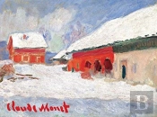Monet Red Barns In Norway Boxed Holiday Full Notecards