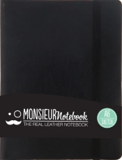 Monsieur Notebook Leather Journal - Black Sketch Small A6