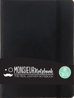 Bertrand.pt - Monsieur Notebook Leather Journal - Black Sketch Small A6