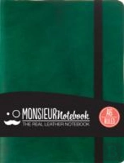 Monsieur Notebook Leather Journal - Green Ruled Small A6