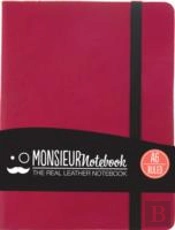 Monsieur Notebook Leather Journal - Pink Ruled Small A6