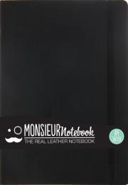 Monsieur Notebook - Real Leather A4 Black Sketch