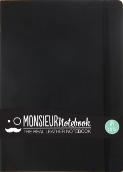 Bertrand.pt - Monsieur Notebook - Real Leather A4 Black Sketch