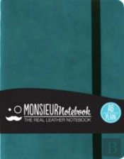 Monsieur Notebook - Real Leather A6 Turquoise Plain
