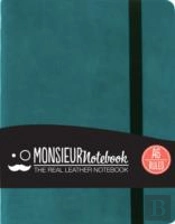 Monsieur Notebook - Real Leather A6 Turquoise Ruled