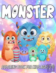 Monster Coloring Book For Kids Ages 3-8
