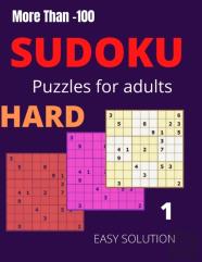 More Than -100 Sudoku Puzzles For Adults Hard Easy Solution 1