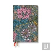 Morris Pink Honeysuckle (William Morris) Mini 12-Month Day-At-A-Time Hardback Dayplanner 2025 (Elastic Band Closure)