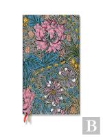 Morris Pink Honeysuckle (William Morris) Ultra 12-Month Verso Hardback Dayplanner 2025 (Elastic Band Closure)