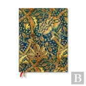 Morris Windrush (William Morris) Ultra 18-Month Vertical Hardback Dayplanner 2025 (Elastic Band Closure)