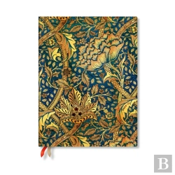 Bertrand.pt - Morris Windrush (William Morris) Ultra 18-Month Vertical Hardback Dayplanner 2025 (Elastic Band Closure)