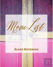 Movie List - Blank Notebook - Write It Down - Pastel Hot Pink Yellow Gold Wooden Abstract Modern Contemporary Design