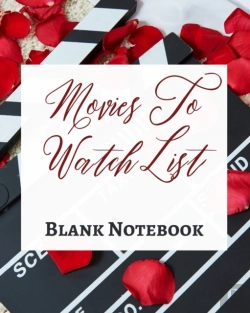 Bertrand.pt - Movies To Watch List - Blank Notebook - Write It Down - Pastel Rose Red Black - Abstract Modern Contemporary Unique Art