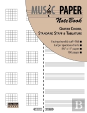 Music Paper Notebook - Guitar Chord, Standard Staff & Tablature