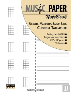Bertrand.pt - Music Paper Notebook - Ukulele, Mandolin, Banjo, Bass, Chord & Tablature