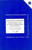 Nacionalismo E Integracion, Las Bases Materiales Y Morales De La Insercion De España En Europa
