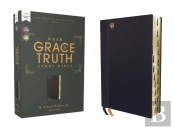 Nasb, The Grace And Truth Study Bible (Trustworthy And Practical Insights), Leathersoft, Navy, Red Letter, 1995 Text, Thumb Indexed, Comfort Print