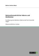 Nationalismuskritik Bei Adorno Und Horkheimer