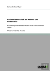 Nationalismuskritik Bei Adorno Und Horkheimer