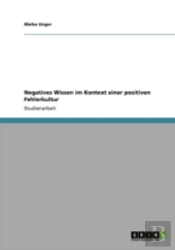Negatives Wissen Im Kontext Einer Positiven Fehlerkultur