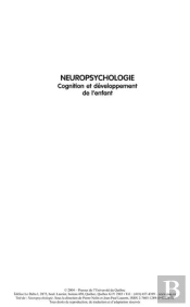 Neuropsychologie. Cognition Et Developpement De L Enfant